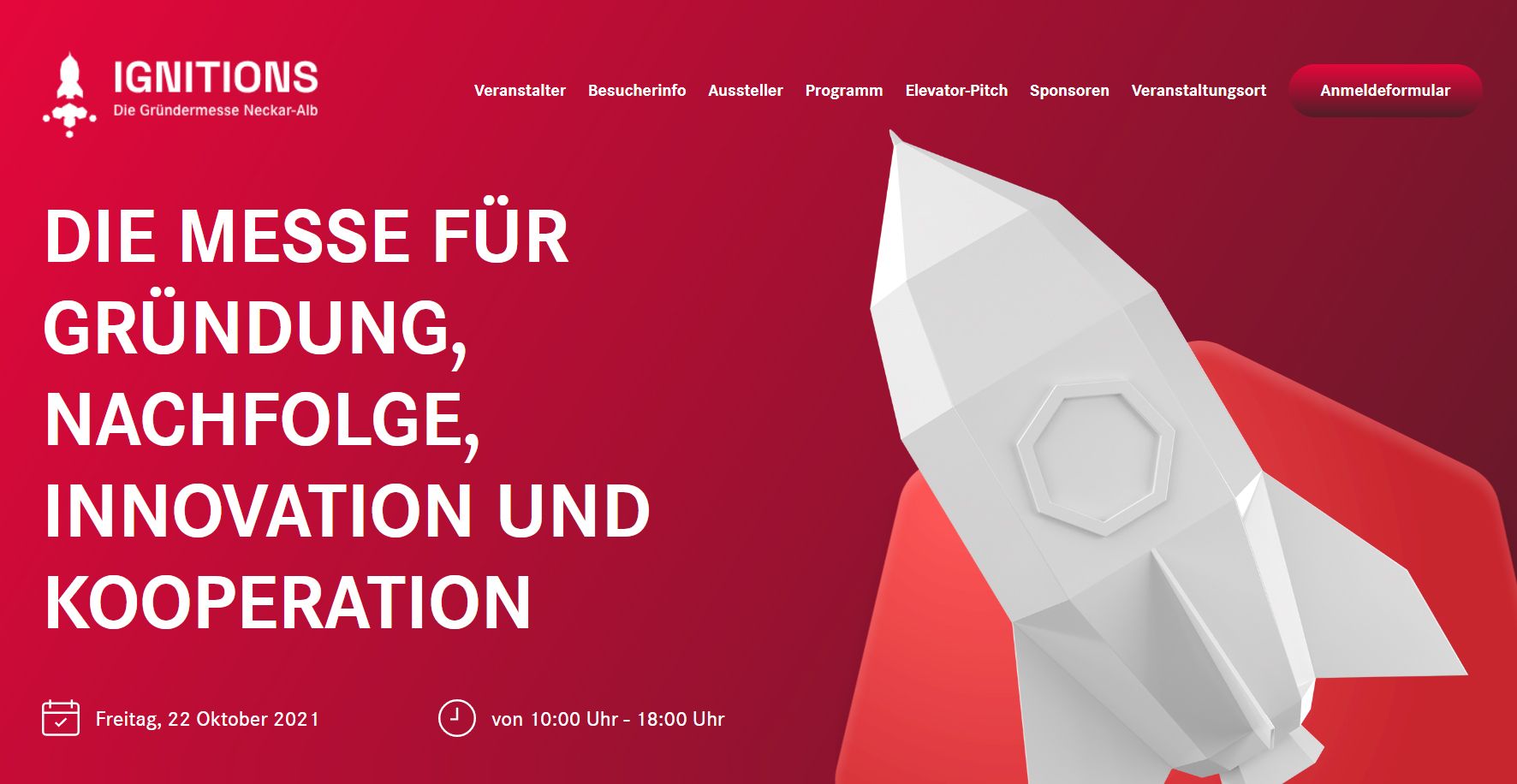 Startseite der Grüdermesse IGNITONS Neckar Alb