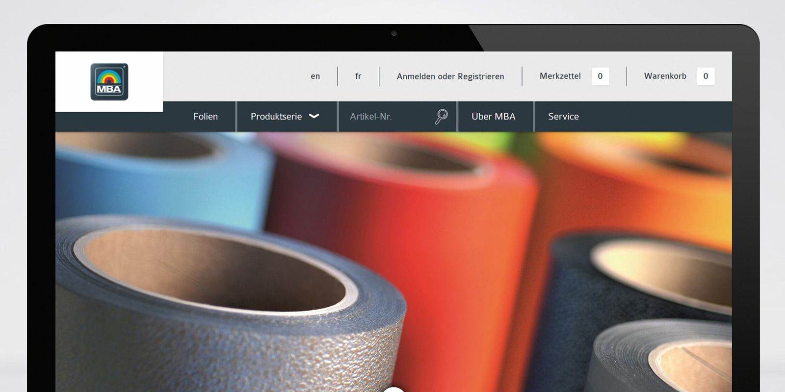 Screenshot vom MBA Oberflächenshop