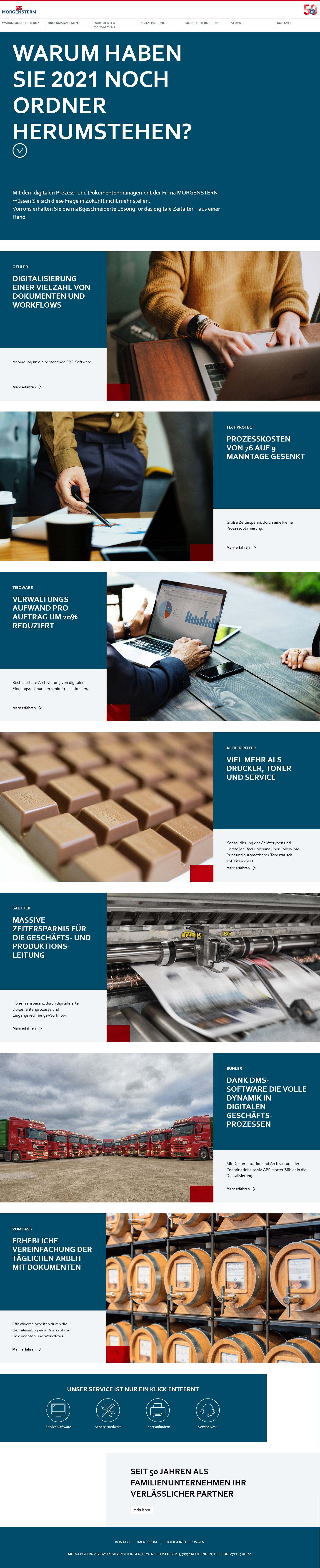 Screenshot der gesamten Morgenstern Webseite