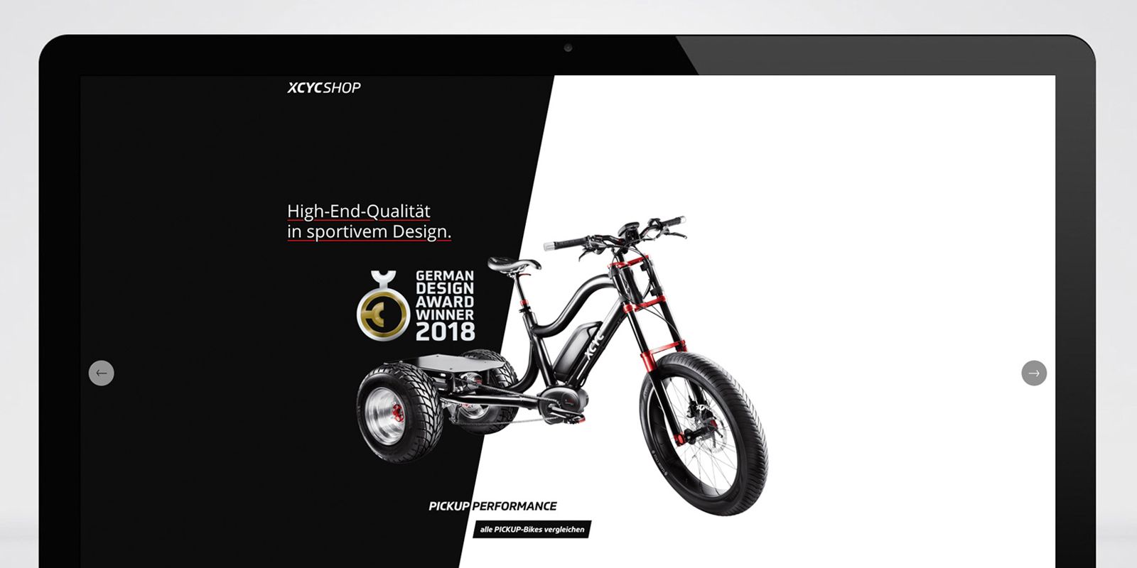Screenshot vom Shop für das Pickup-Bike von XCYC